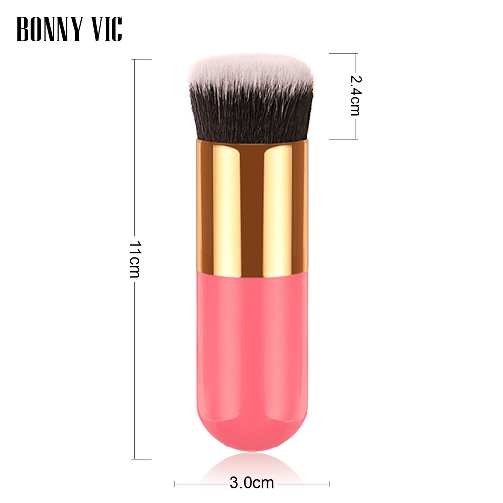 Set Brush Makeup Mini Dengan Pouch Untuk Eyeshadow / Bibir / Foundation