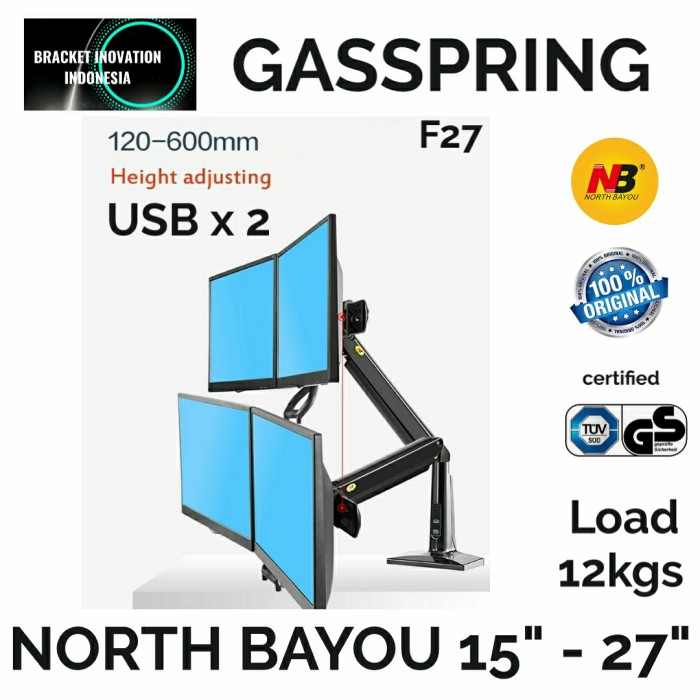 BRACKET MONITOR Dual Screen 15 - 27 Inch North Bayou NB F27 Ori