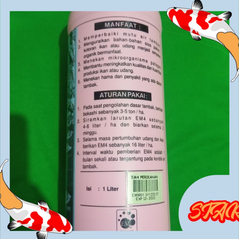 obat EM 4 PERIKANAN  N TAMBAK 1 LITER