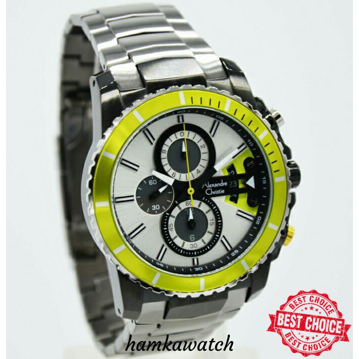 PROMO HARGA MURAH jam tangan pria alexander cristie original ac6455 gun black green