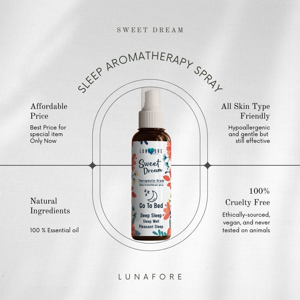 Linen Spray Aromatherapy 100 ml - Lunafore Aromaterapi Tidur Nyenyak