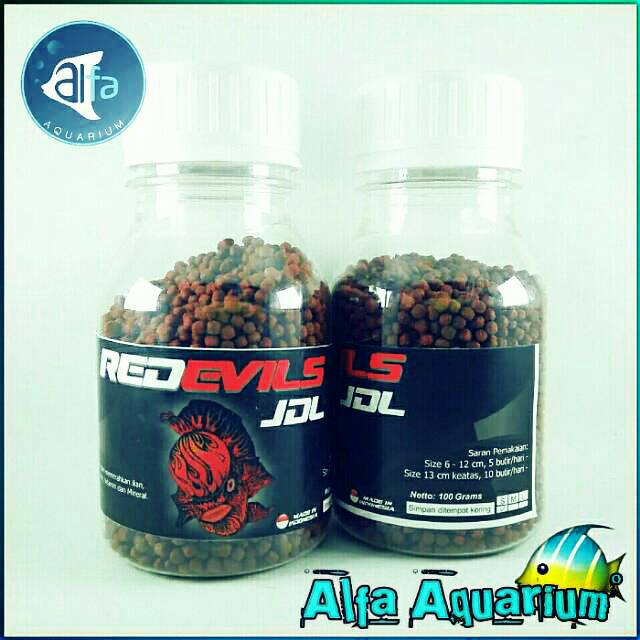 Pelet REDEVILS / Warna Cerah / Ikan Louhan / Lohan Tetra Badut Molly / Redevil Reddevil / Red Devils