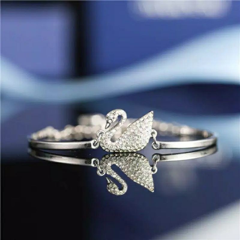 Gelang Swarovski Swan Bangle Premium Korea | Gelang Import Korean