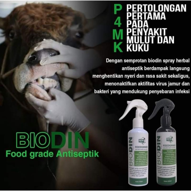 Obat Pmk Sapi Kerbau Hewan Ternak Ampuh Obat PMK Sapi Biodin Spray 250mL