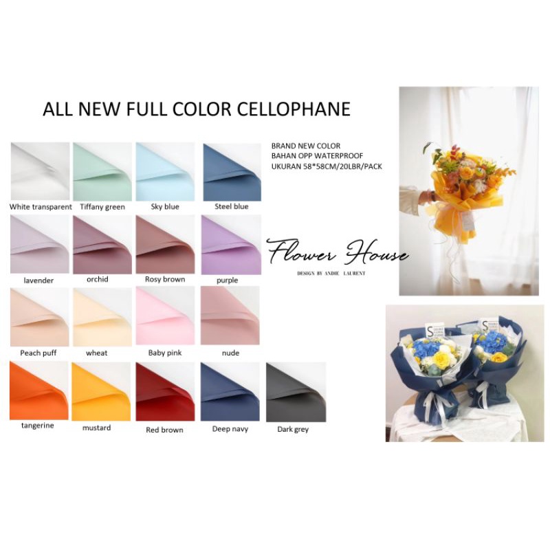 

(Lembaran) Kertas Wrapping Polos All New Full Colour Cellophane