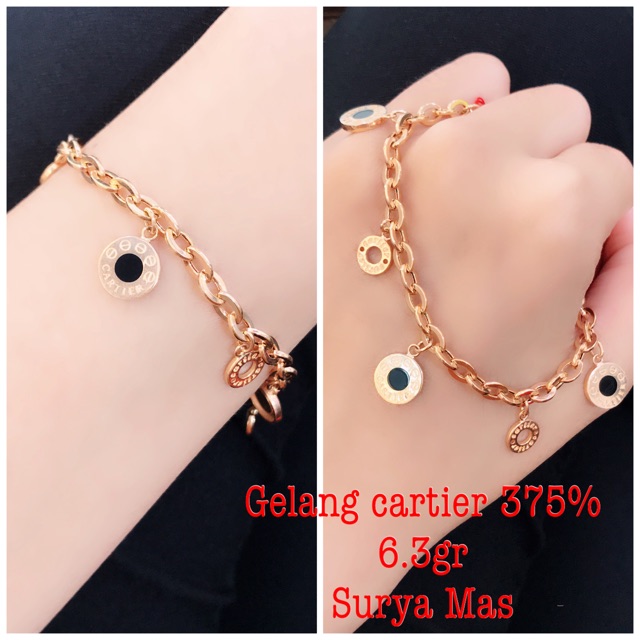 Gelang rantai cartier emas 375%