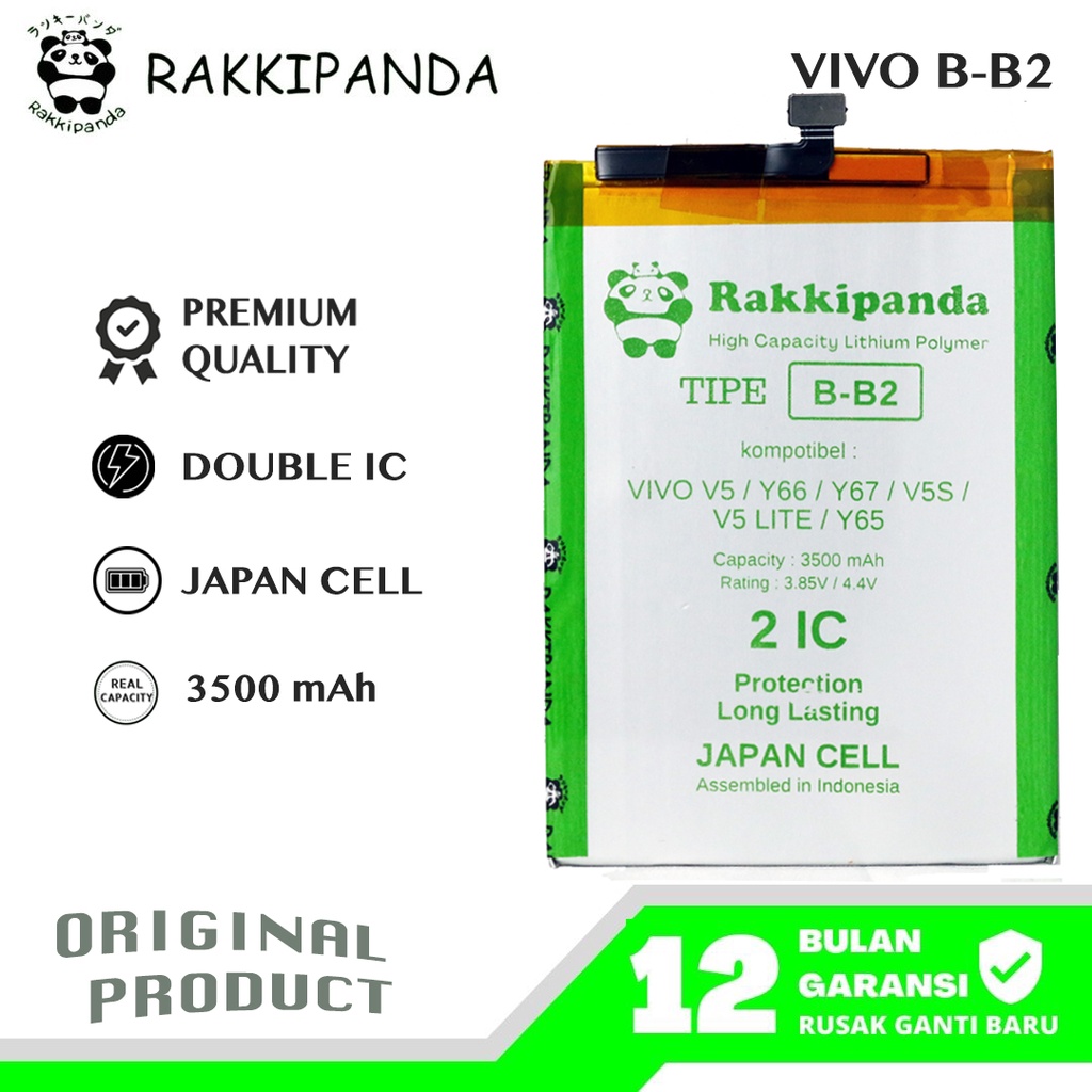 R/K- RakkiPanda - B-B2 BB2 Vivo V5 / Y66 / Y67 / V5S / V5 Lite / Y65 Batre Batrai Baterai