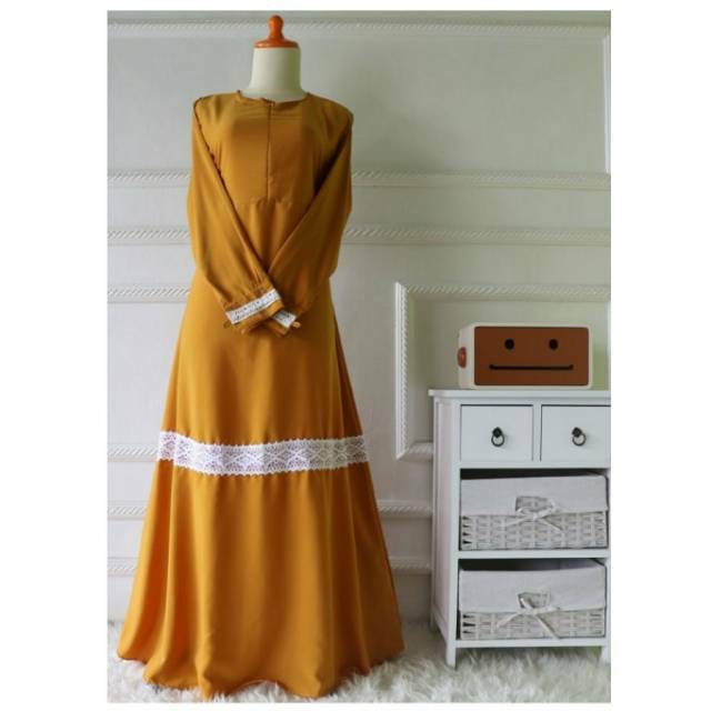 Gamis Polos Wolvis Wolfis Renda