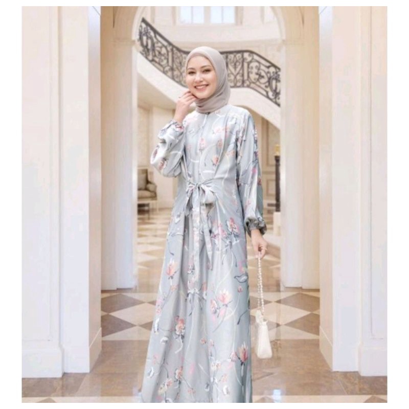 Vanilla hijab-Fleur Satin Dress-XXL