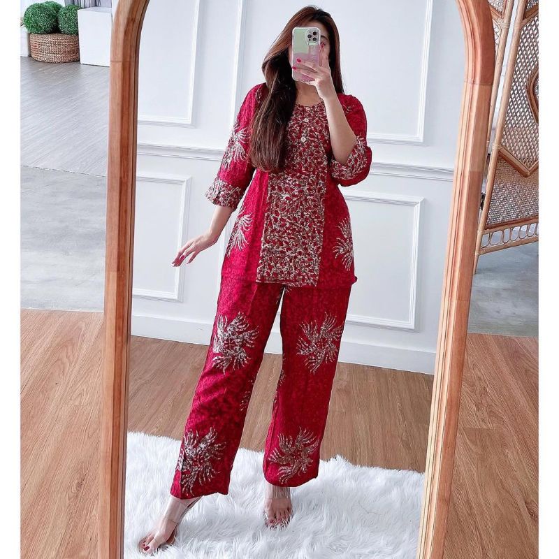 One set Batik Rayon ,Piyama Rayon ,Setelan Wanita Rayon Super-SSS03