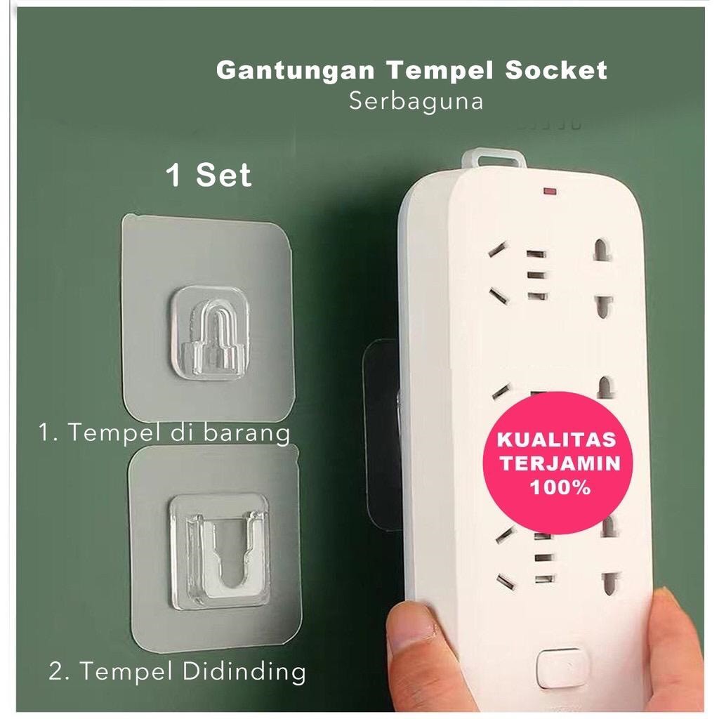 Gantungan Tempel Socket Hook Gantung PLUS MINUS Kualitas Premium 1 set