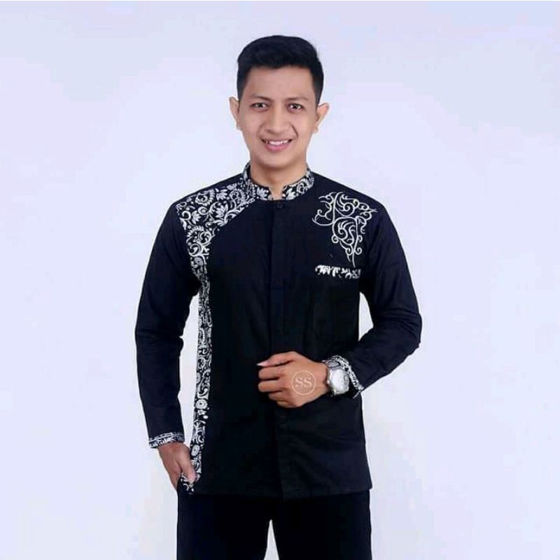 BAJU KOKO PRIA MUSLIM/Bajubatik/batikkombinasi/kokobatik/batikterlaris/batikpria/