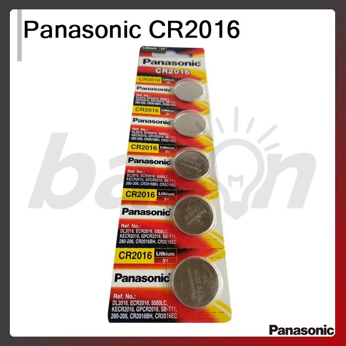 Baterai Panasonic CR2016 - Lithium Battery / Baterai Kancing isi 5 pcs