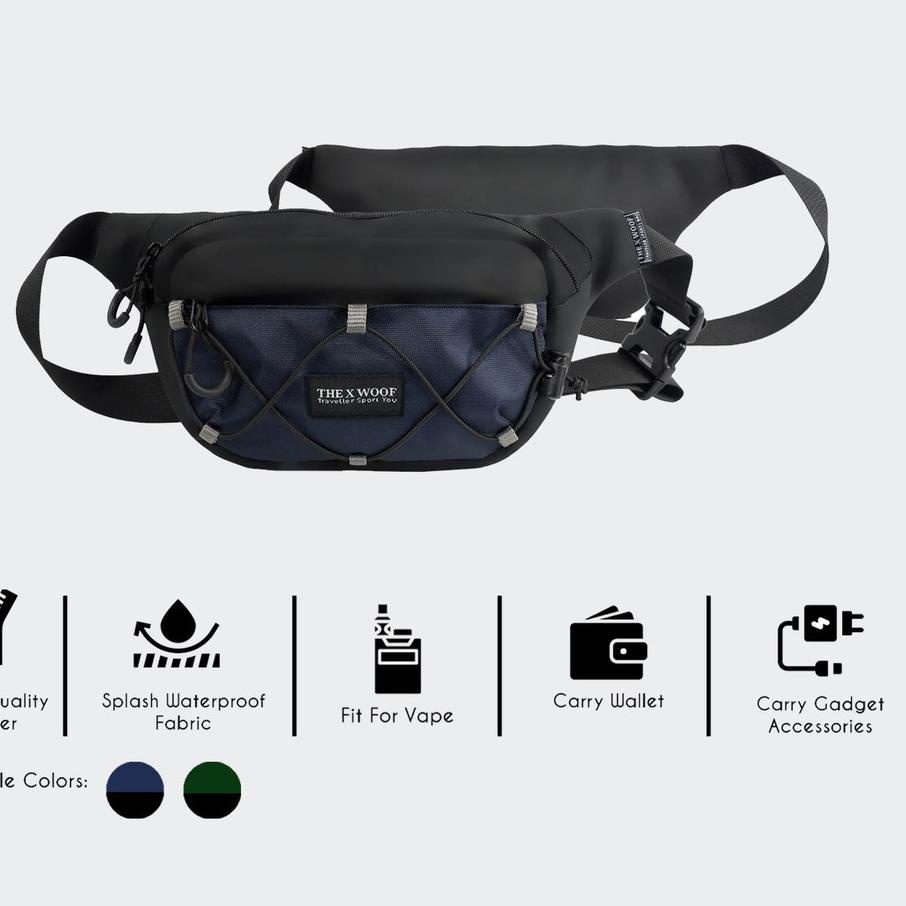 Tas Pinggang Selempang Pria Water Resistant The X Woof SNhip6 TXWSNHP61