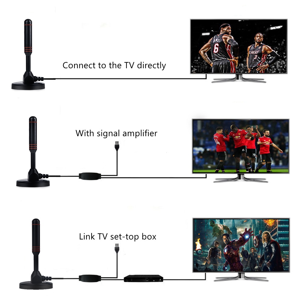 Digital TV Antena  Dalam Ruangan Antena TV Pengisap Rumah Antenna Booster Portable Indoor Digital ANTENA STICK TV DTMB DVB-T2 TV Antena Rumah/Mobil dengan Penguat Sinyal