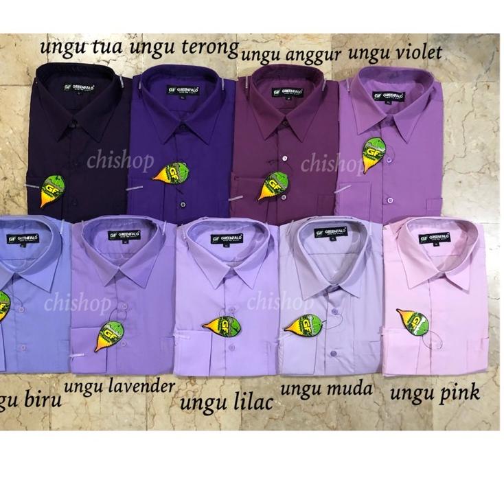 Kekinian KEMEJA PRIA GREENFALO-KEMEJA POLOS LENGAN PANJANG PRIA WARNA UNGU / UNGU MUDA / UNGU LAVEND