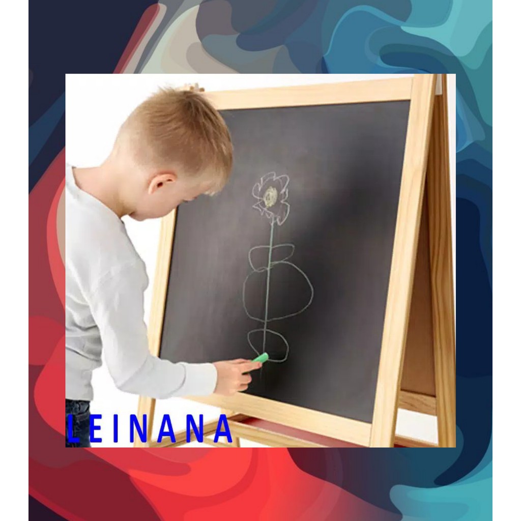 

MALA Papan Tulis Lukis Kayu 2 in 1 MALA Black White Board DUA SISI