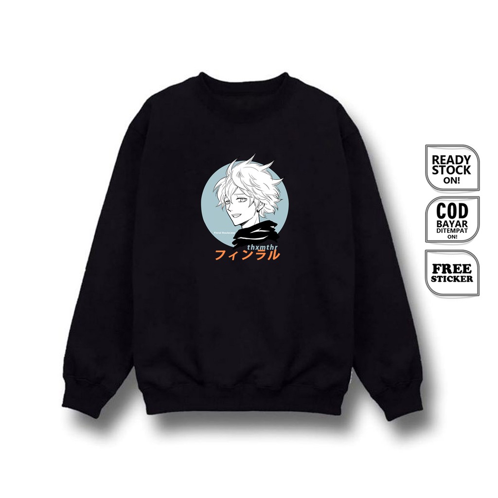 SWEATER CREWNECK FINRAL BLACK CLOVER フィンラル ASTA NOELLE LIEBE BLACK BULL NACHT FAUST HENRY FUEGOLEON