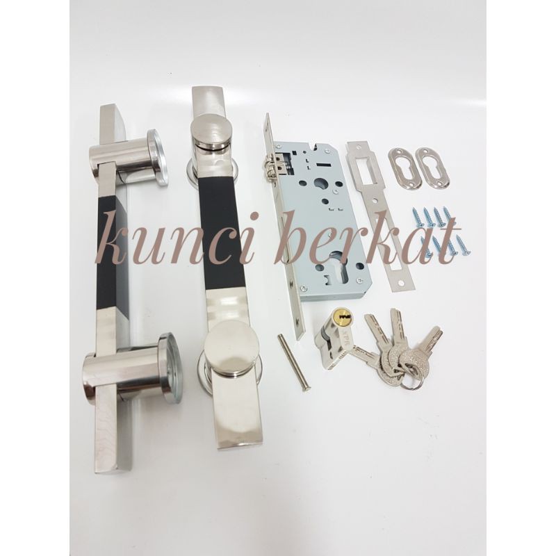 Full Handle Pintu Utama + Kunci Tarik/Handel List Kayu + Kunci