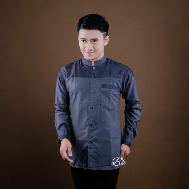 Baju jasko kemeja Koko pria lengan panjang