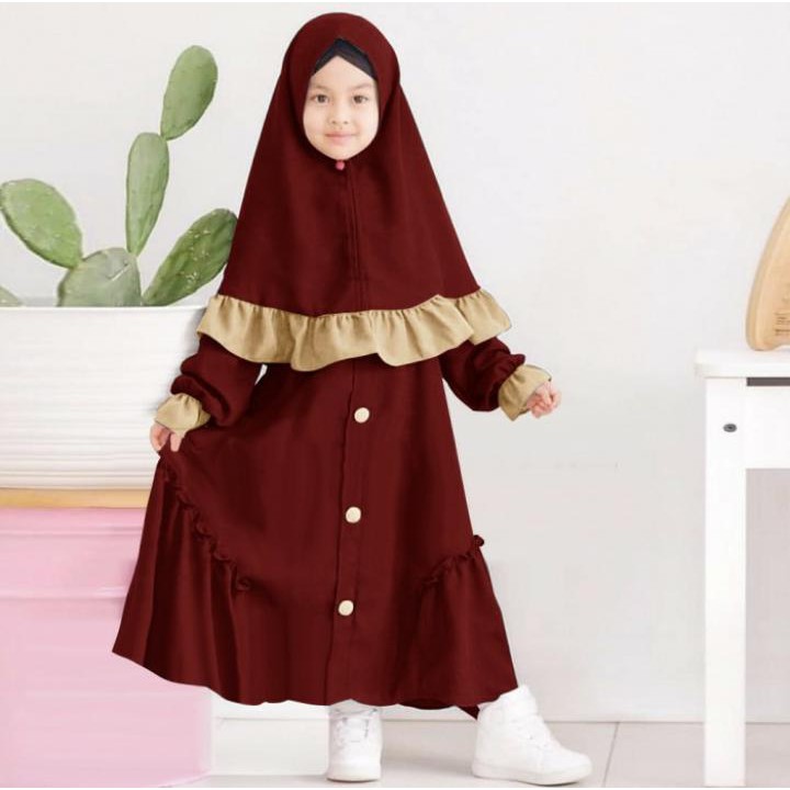 baju gamis anak masa kini BRISHA fashion anak muslim baju gamis anak