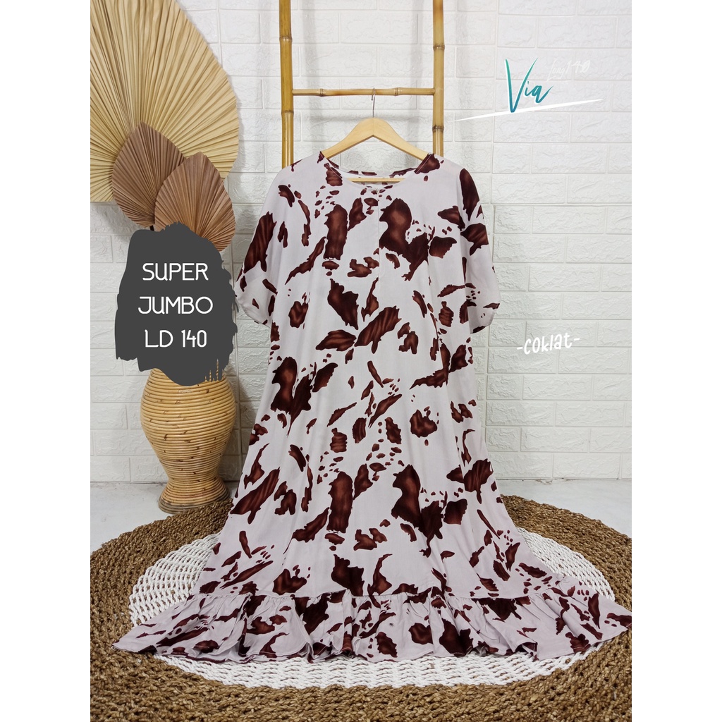 LD 140cm (40 Motif) Daster SUPER JUMBO dan Daster Kaftan LD 150cm Ruffle (Part 1) Daster Rempel JUMBO Daster Viral-Via