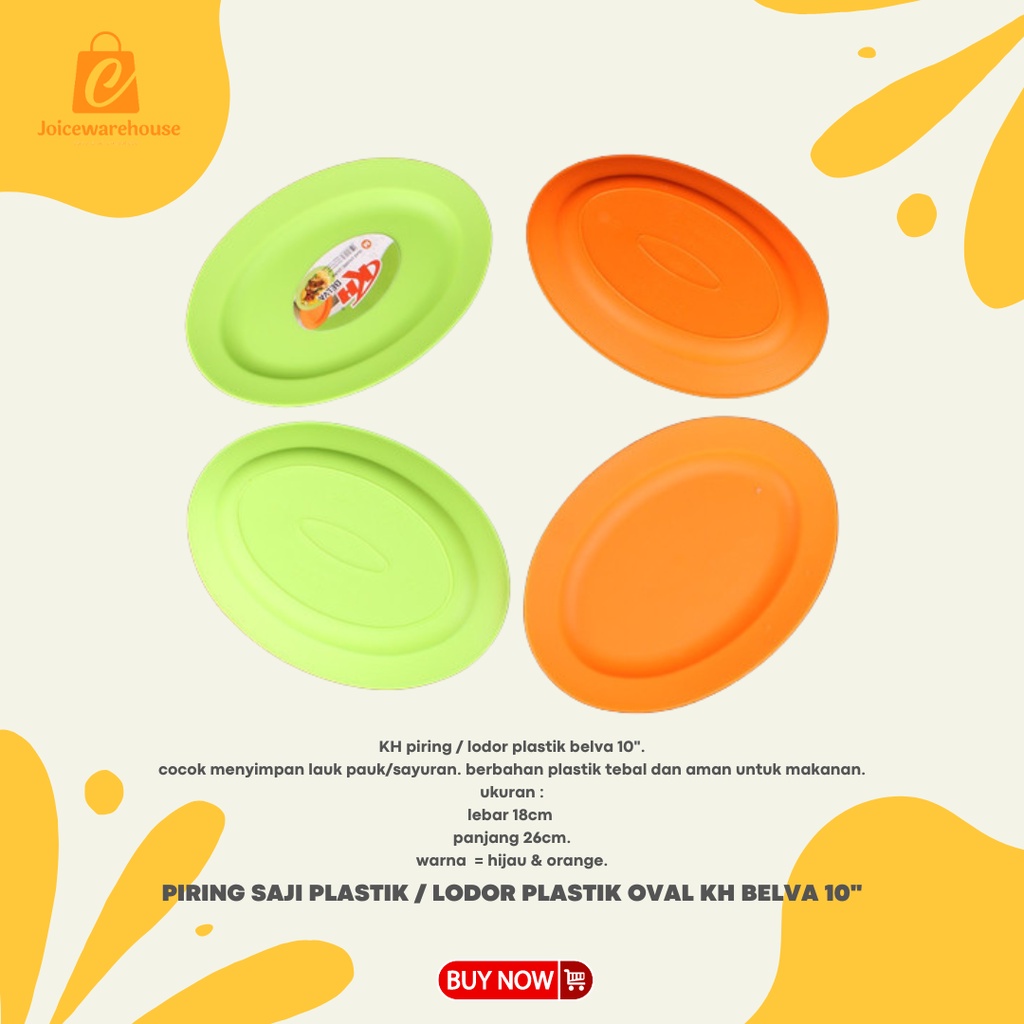 PIRING SAJI PLASTIK / LODOR PLASTIK OVAL KH BELVA 10&quot;