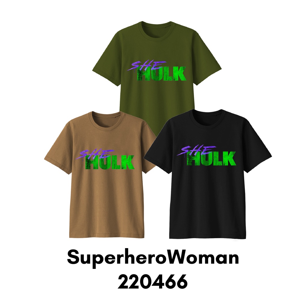 Baju Kaos Dewasa Superhero She Hulk Marvel Bahan Katun Combed 30s