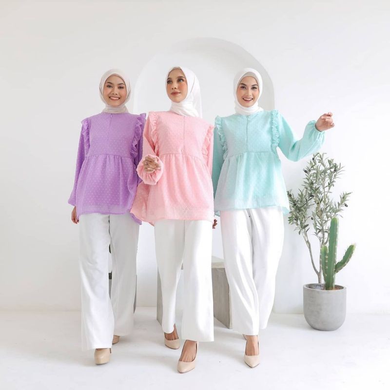 BLOUSE KOREA - HANAH BLOUSE - ATASAN WANITA - KOREAN STYLE