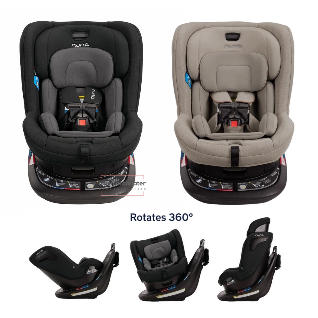 Nuna REVV Rotating Convertible Car Seat Hazelwood Caviar - Carseat Carsit Kursi Base Mobil Bayi 360 Degree Derajat - Putar Rotate Dudukan Baby