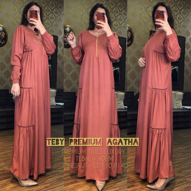 Daster Arab Teby AGATHA Gamis Syar'i Luxury Dress Premium TWILL