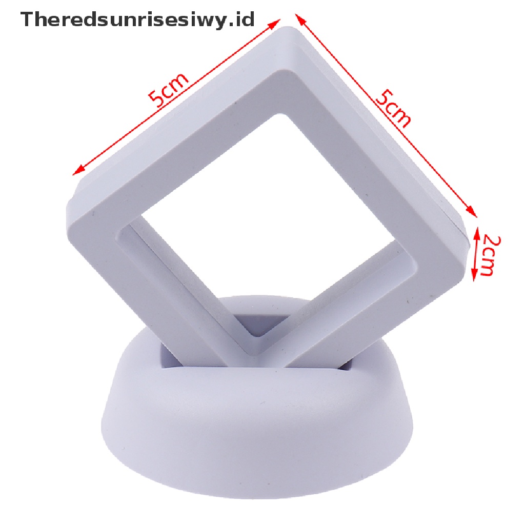 (Theredsunrisesiwy.Id) Kotak Display Perhiasan / Koin 3d Bentuk Persegi Dengan Stand Holder