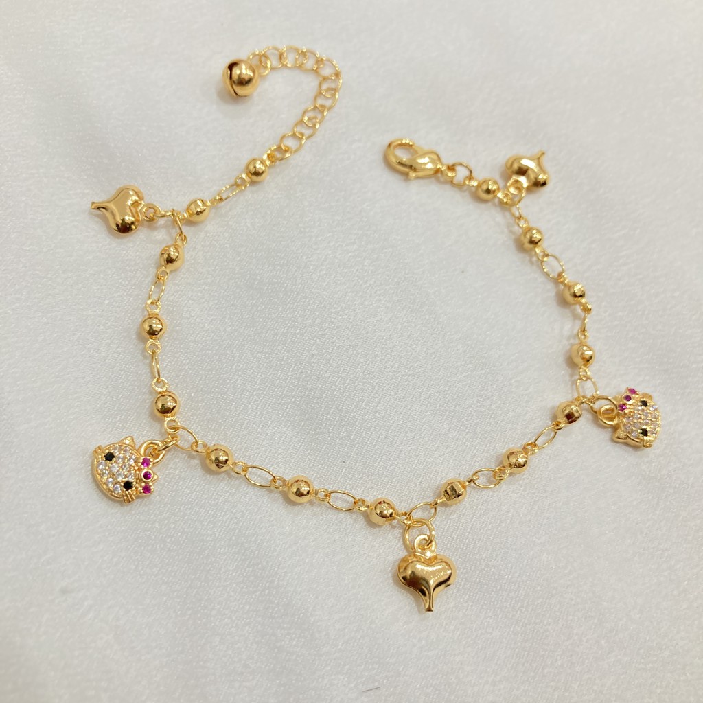 Gelang Tangan Jurai Wanita Lapis Emas Permata Aksesoris Fashion