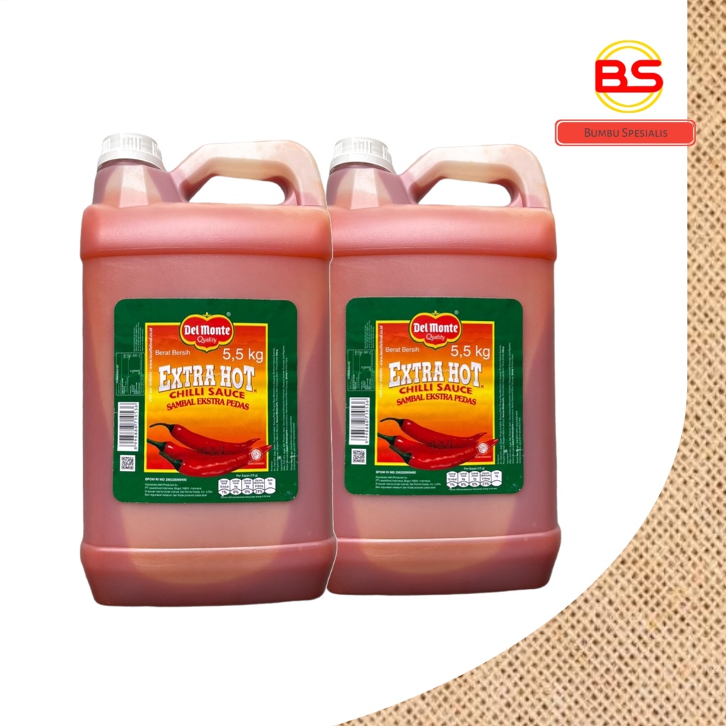 Delmonte Extra Hot Chilli Sauce Drigen / Saus Sambal / Chilli Sauce / Saos Sambal Del Monte 5,5 kg
