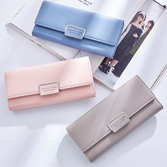 PA [COD] Dompet Lipat  panjang Wanita Forever young Polos 6016 Original Korea Tipis Impor - BY / TF052