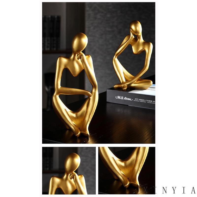 Xia.id Ornamen Desain Thinker Abstrak Mini Bahan Resin Untuk Ruang Tamu