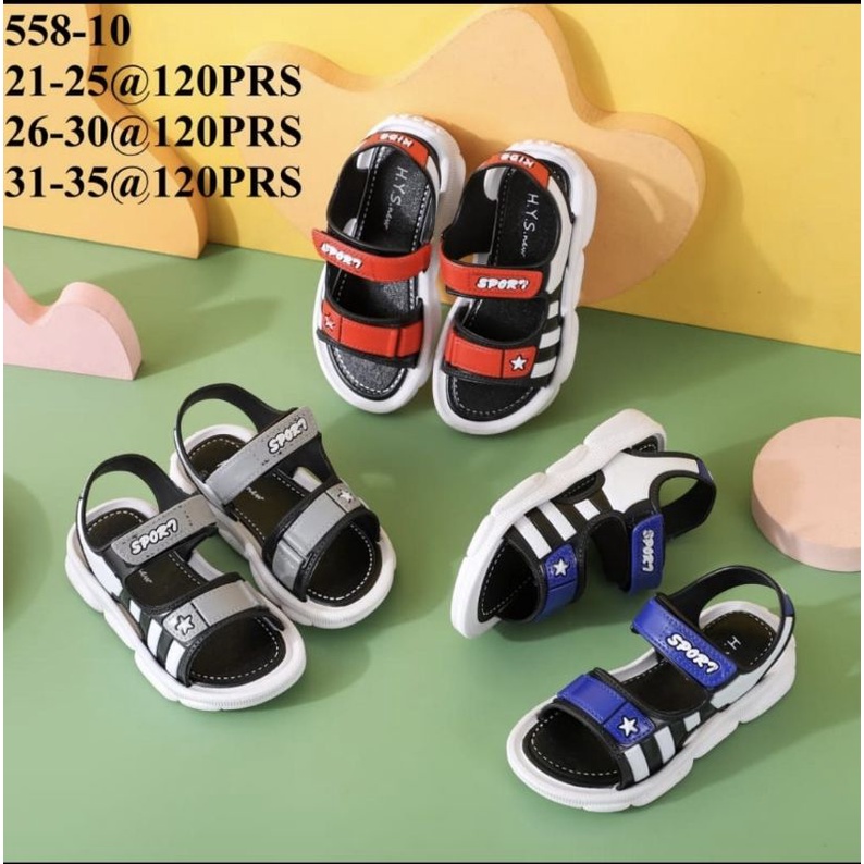 SANDAL GUNUNG ANAK COWOK FULL KARET ANTI SLIP SPORT TALI BELAKANG IMPORT HONGKONG 558-10 POLOS