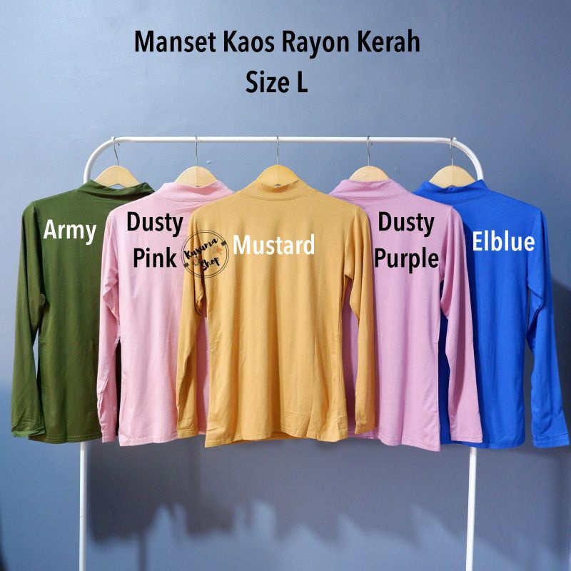 Manset Kaos Rayon Kerah size L Lingkar dada 76cm