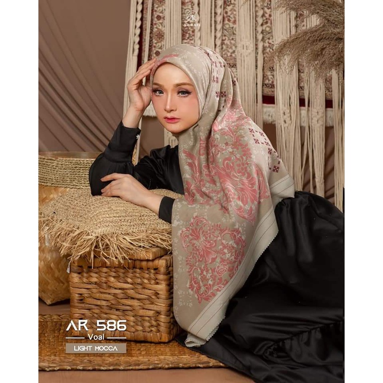 Jilbab Hijab Segi Empat Motif Arrafi AR 586 ORI Kerudung Instan Segi Empat Arrafi Terbaru