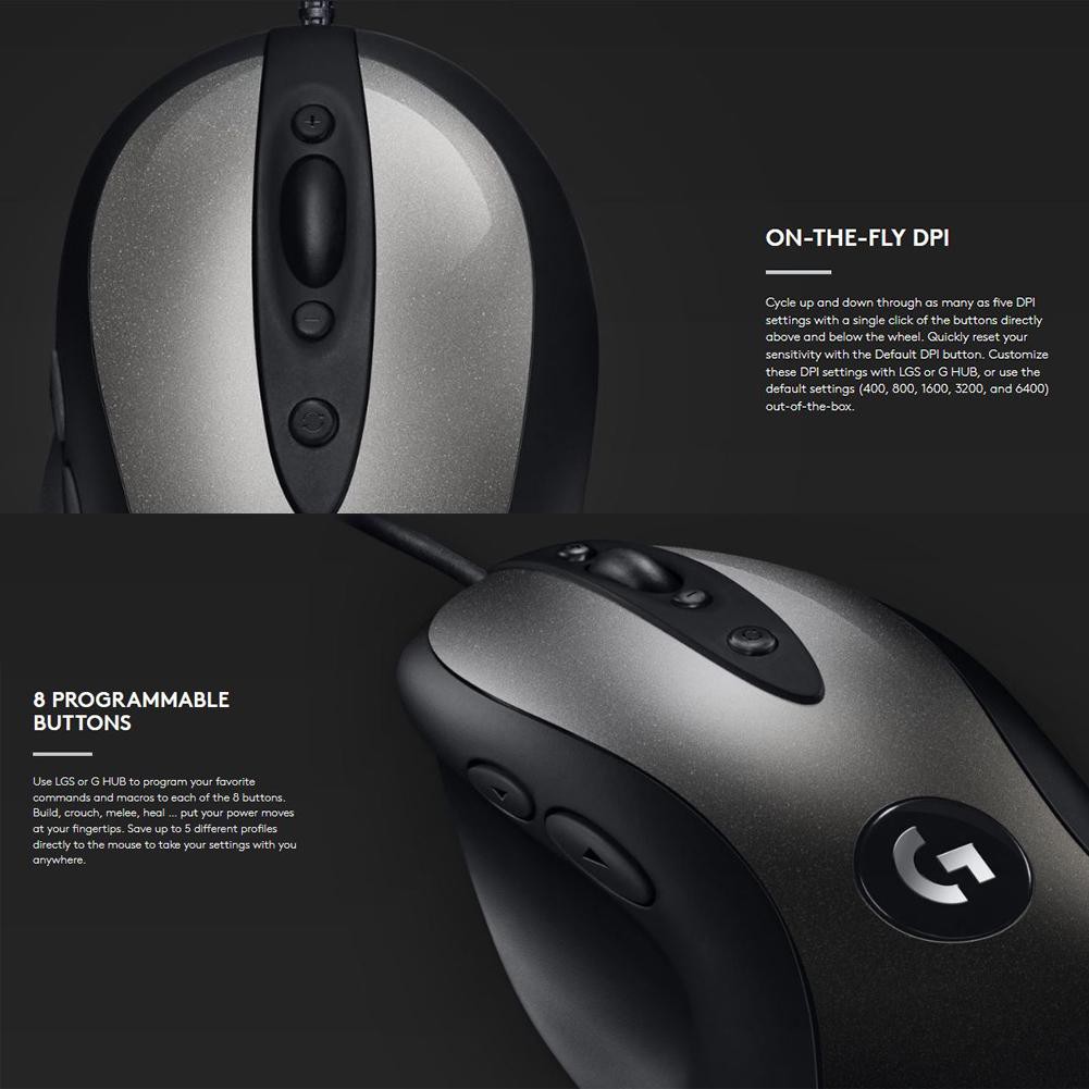 Logitech Mx518 Classic Wired Gaming Mouse dpi 8 Programmable Buttons Shopee Indonesia