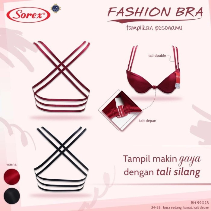 [FREE KAIT] NEW BH Bra Kait Depan Tali Silang Kawat 34-38 SOREX 99028 Tali Double