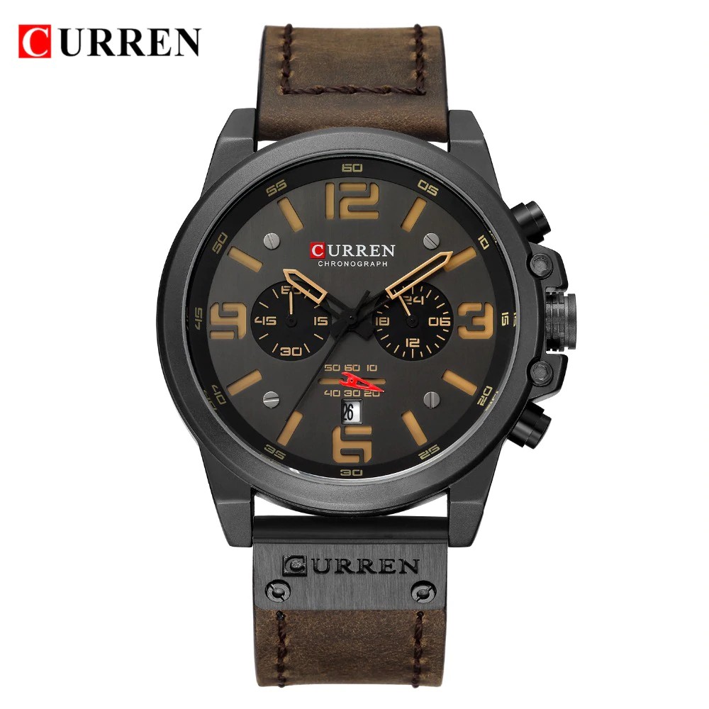 Jam Tangan Pria / Curren / 8314 Date / Jam Tangan Kulit Curren Original