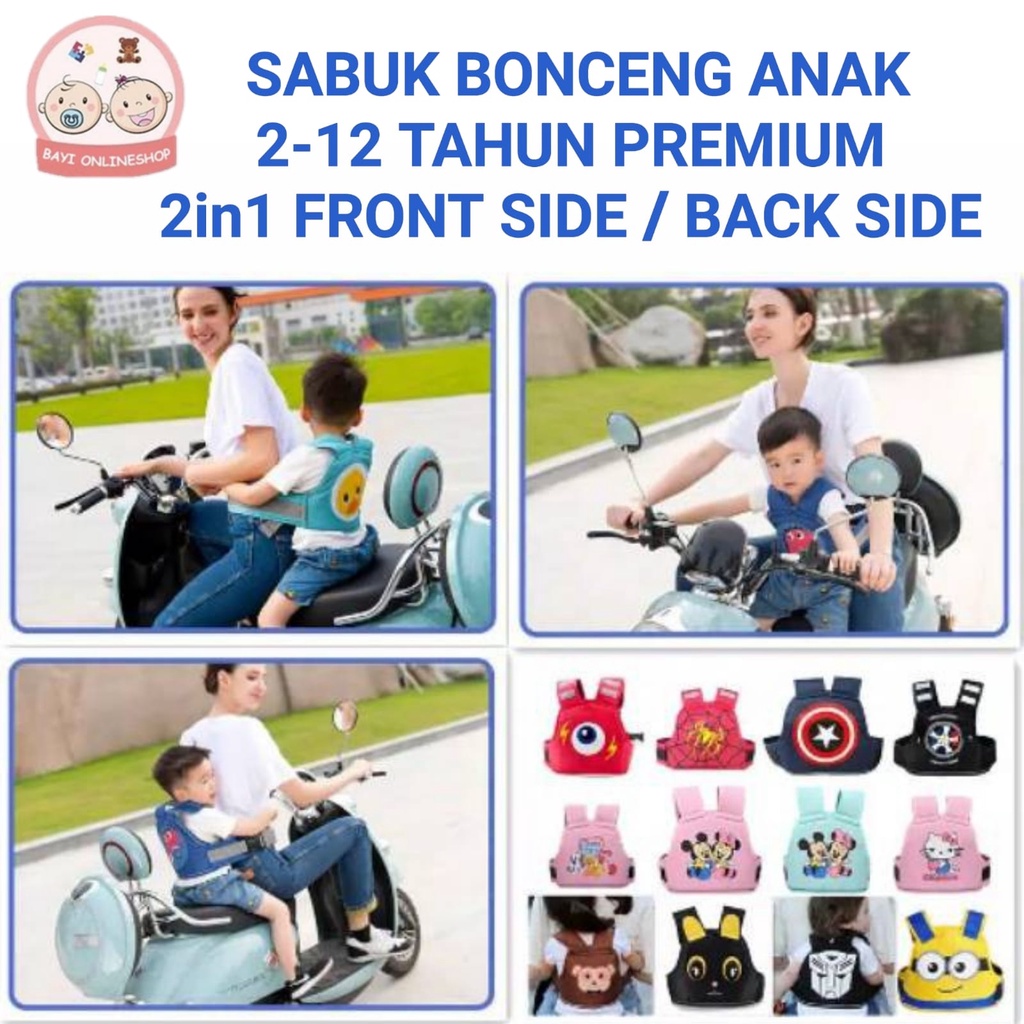 Boncengan Motor Anak/Sabuk Bonceng Anak / Seat Belt Anak Motor Depan Belakang / Pengaman Sabuk Motor Anak