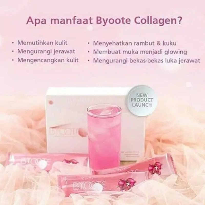 BYOOTE COLLAGEN 1 BOX 16 SACHET GLUTAHIONE ANTIOXIDANT WHITENING BPOM HALAL MUI