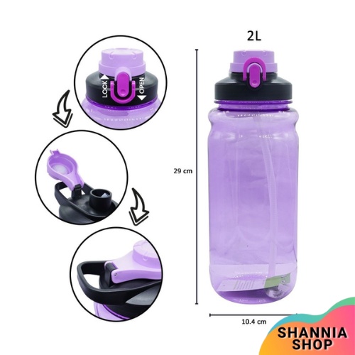 H9226 Botol Air Minum Clip On Jumbo Polos 2000ml - Botol Air Minum H-9226