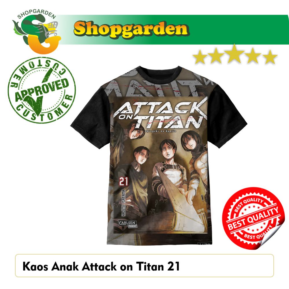 Kaos Anak Attack on Titan 21 Kaos Anak Laki-laki Dan Perempuan | SHOPGARDEN