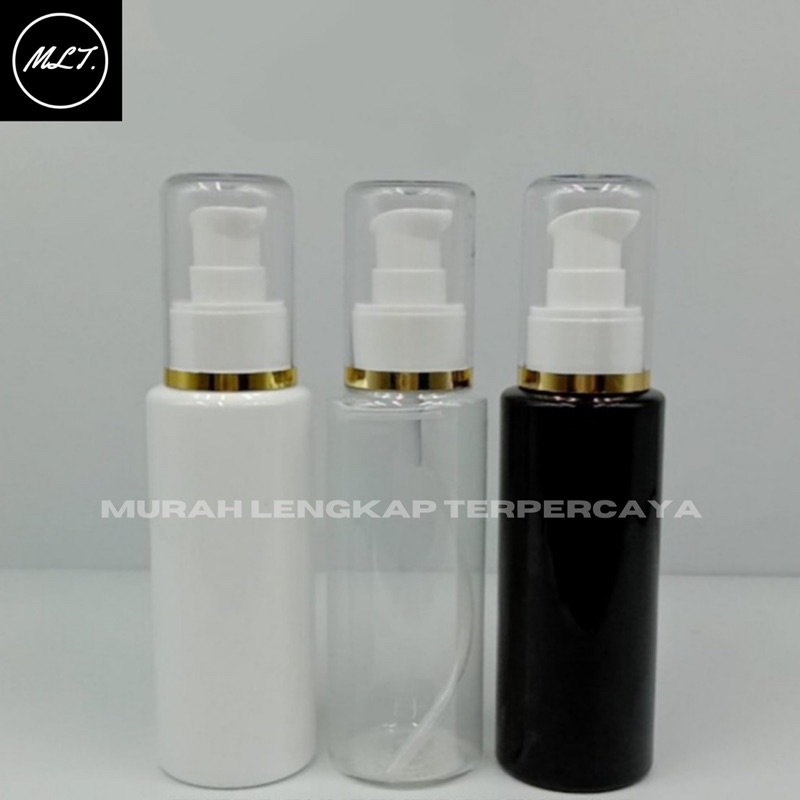 BOTOL TREATMENT PUMP 100ML RF PET / BOTOL PUMP TREATMENT LIS GOLD RF 100 ML HITAM PUTIH DAN NATURAL PUMP TREATMENT FULLCAP PUTIH LIS GOLD