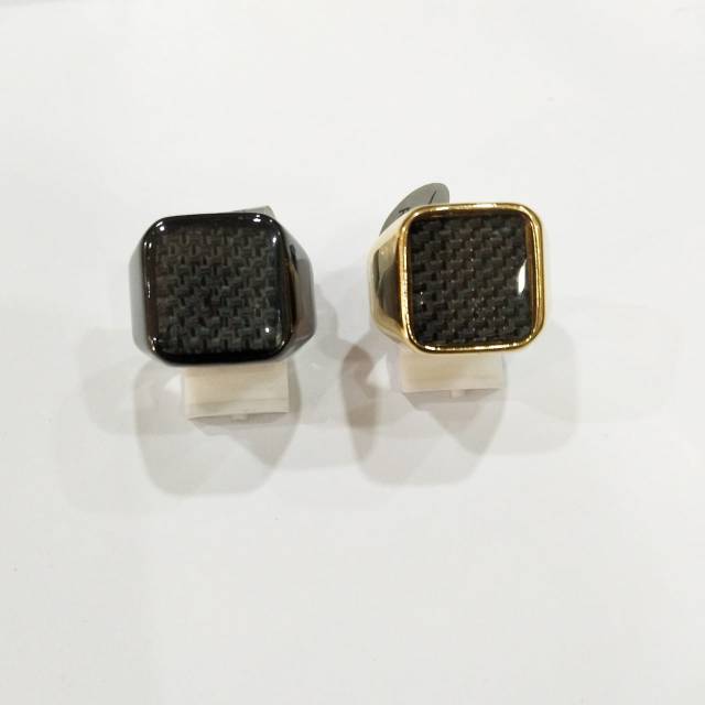 Cincin pria cowok Titanium Carbon stainlessteel