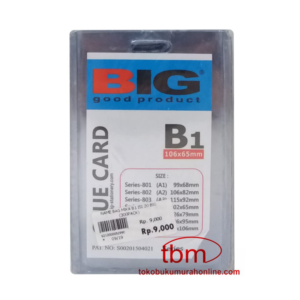 

GLUE CARD BIG B1 / NAME TAG / CARD HOLDER / ID CARD MIKA PACK ISI 20PCS