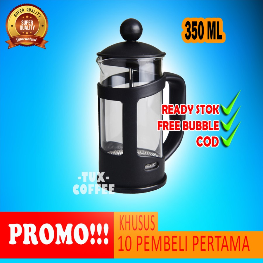 Milk Frother 350ml Pembuih Susu Latte Art French Press Coffee Maker